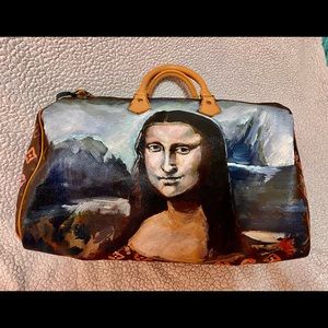 Custom painted Authentic Louis Vuitton Speedy 40,Satchel Bag .